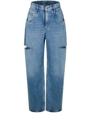 Maison Margiela Denim Jeans With Slash Details - Blue
