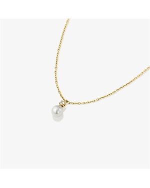 D.Louise Pearl Drop Necklace - Metallic