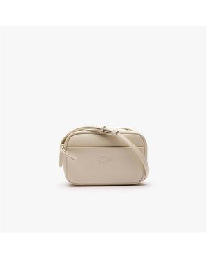 Lacoste City Court Grain Leather Shoulder Bag - Natural