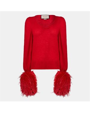 Gucci Crew Neck Jumper - Red