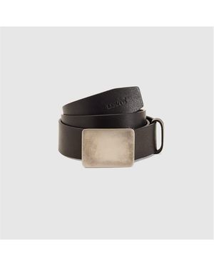 Levi's Ryder Plaque Buckle Leather Belt - Black