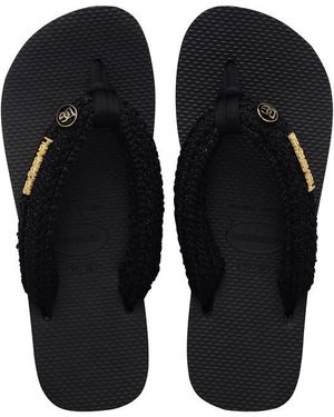 DOLCE & GABBANA X HAVAIANAS Boho Chunky Flip Flops - Black