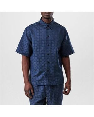 Givenchy Monogram Short Sleeve Shirt - Blue