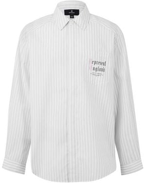 Represent Pinstripe Long Sleeve Patterned Shirt - White