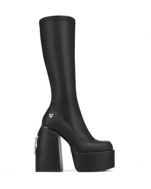 Naked Wolfe Spice Faux-leather Knee-thigh Heeled Boots - Black