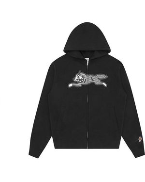 ICECREAM Glitter Dog Hooded Zip Hoodie - Black