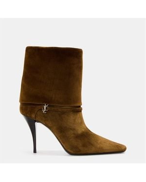 Saint Laurent Saint Vicky Boot 90 Ld54 - Brown