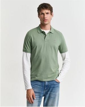 GANT Regular-Fit Shield Piqu¿ Polo Shirt - Green