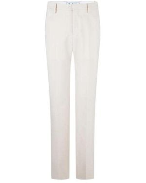 Off-White c/o Virgil Abloh Slim Fit Trousers With Signature Paperclip Detail - White