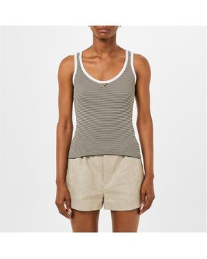 Valentino Val Ribbed Vest Ld43 - Brown