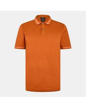 BOSS Hbb Phillipson Cotton Short Sleeve Polo Shirt - Orange