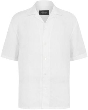 Brioni Cuban Long Sleeve Dress Shirt - White