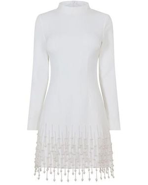 Odd Muse Pearl Sleeved Mini Dress - White