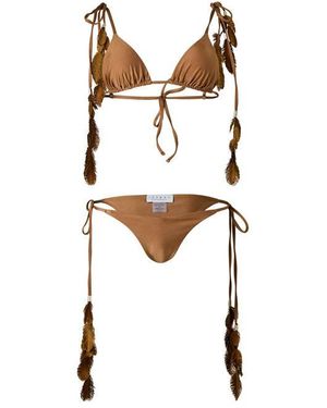 ISABEL BEACHWEAR Plumage Triangle Bikini - White