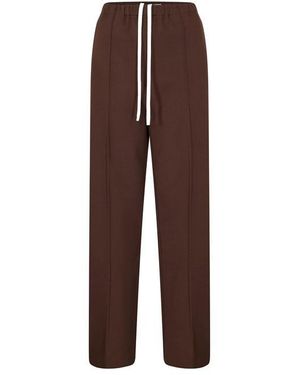 Miu Miu Open Cuff Woven Relaxed Fit Tracksuit Joggers - Brown