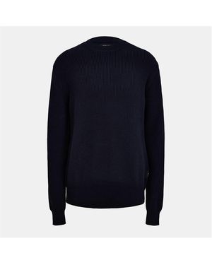 Replay Fisherman Cotton Crew Neck Jumper - Blue