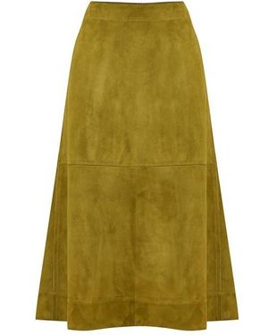 Bottega Veneta Suede Leather Skirt - Green