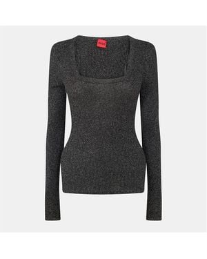 HUGO Sunessy Crew Neck Jumper - Black