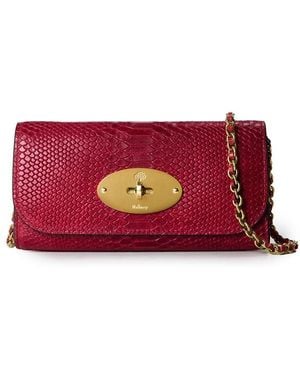 Mulberry Lily Leather Wallet On Chain - Red