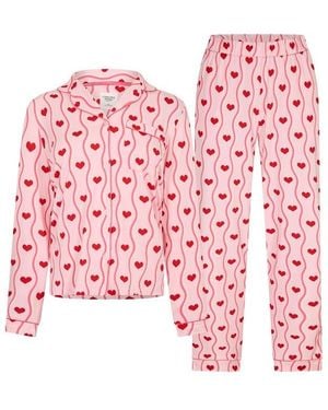 Chelsea Peers Button Up Pyjama Set - Pink