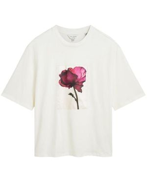 Ted Baker Floral Graphic Soft Touch Fitted T-Shirt - White