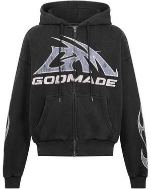 God Made Gm Lg Zip Hoodie Sn64 - Black
