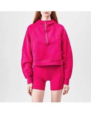 lululemon Logo Cotton Oversized Zipped Hoodie - Pink