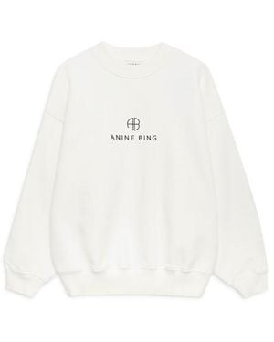 Anine Bing Jaci Monogram Sweatshirt - White