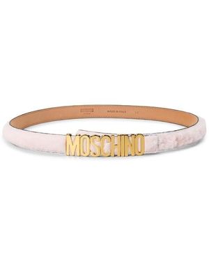 Moschino Leather Belt - Natural