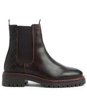 Barbour Quilted Leather Chelsea Boots - Brown