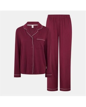 Chelsea Peers Modal Button Up Pyjama Set - Red