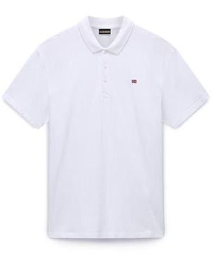 Napapijri Ealis Pique Polo Shirt - White