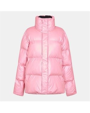 Rains Boxy Medium Puffer Jacket - Pink