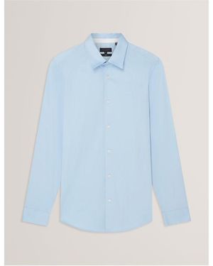 Ted Baker Long-Sleeve Cotton Shirt - Blue