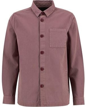 Barbour Washed Cotton Long Sleeve Overshirt - Purple