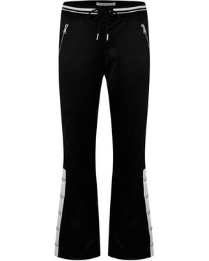 Alessandra Rich Satin Straight Leg Trousers - Black