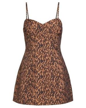 Bardot Marcello Hourglass Animal Print Lyocell Mini Dress - Brown