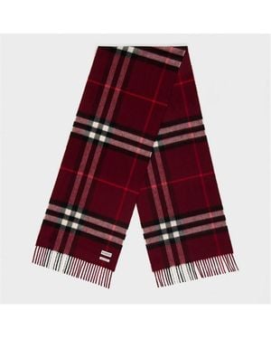 Burberry Check Cashmere Scarf - Red