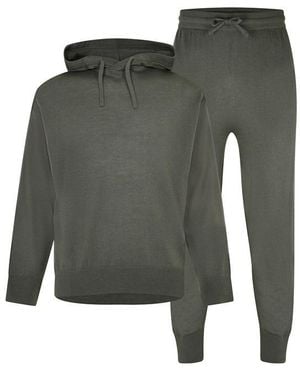 Emporio Armani Knitted Tracksuit Set - Grey