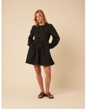 Nobody's Child Eden Denim Mini Dress - Black