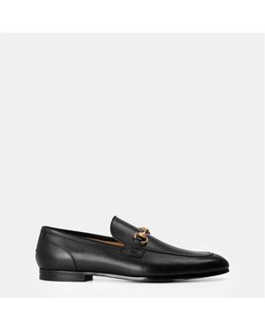 Gucci Leather Jordaan Horsebit Loafers - Black