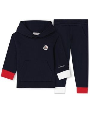 Moncler Cotton Fleece Tracksuit Set - Blue