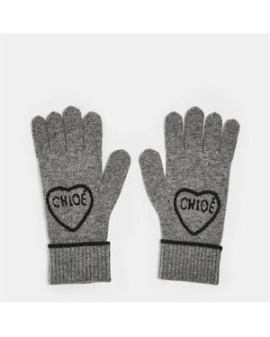 Chloé Encoeur Gloves - Grey