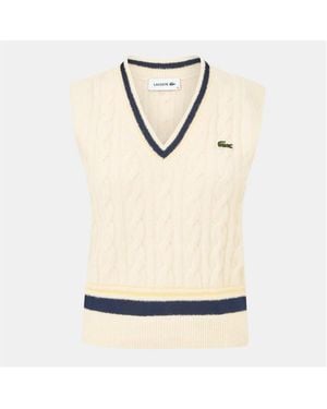 Lacoste Knitted Jumper Vest - Natural