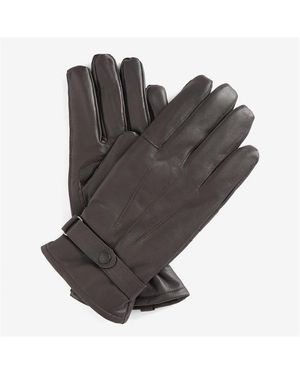 Barbour Burnished Thinsulate Leather Gloves - Brown