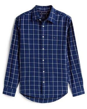 Tommy Hilfiger Twill Check Long Sleeve Patterned Shirt - Blue