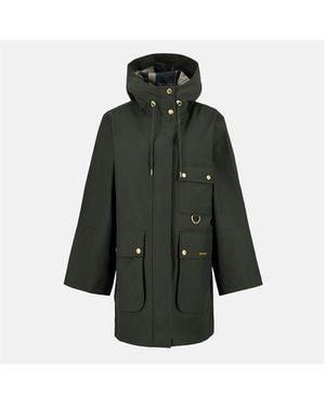 Barbour Arla Waterproof Hooded Long Sleeve Rain Anorak - Green