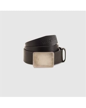 Levi's Ryder Plaque Buckle Leather Belt - Black