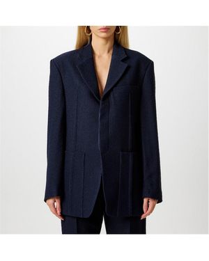 Jacquemus Le Veste D'Homme Oversized Wool Long Sleeve Blazer - Blue