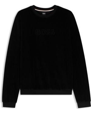 BOSS Hugo Velour Sweatshirt 10275198 01 - Black